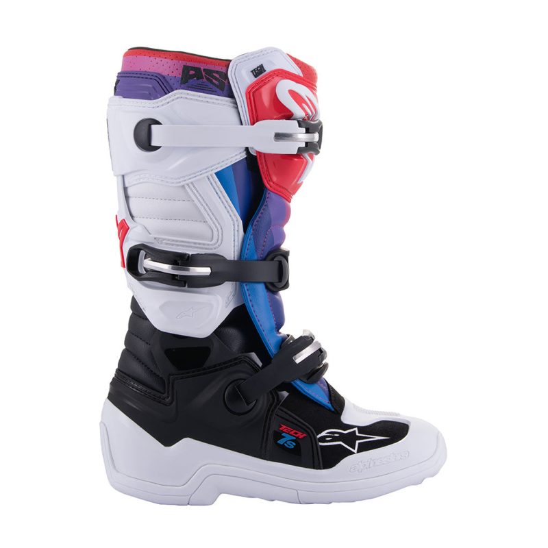 Alpinestars Tech 7s Black White Rainbow Youth MX Boots 2